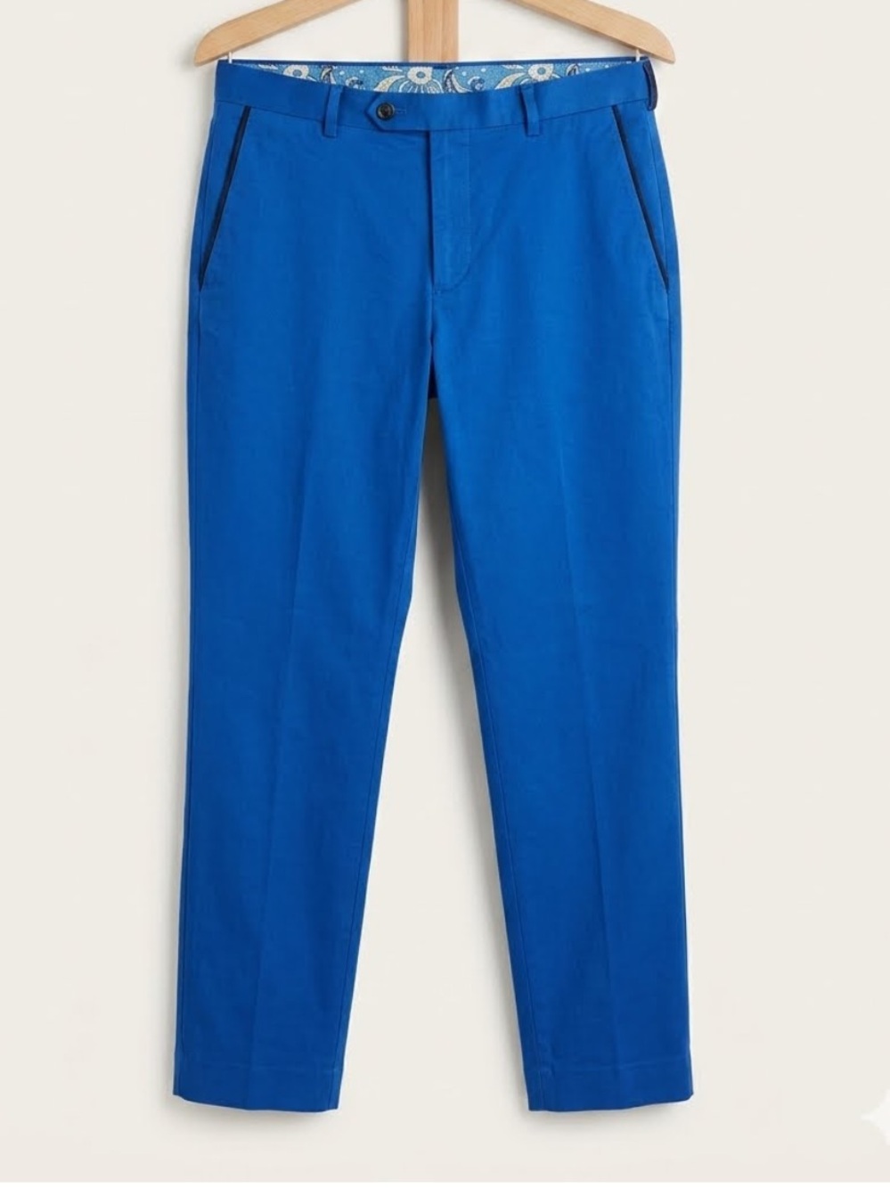 Ralph Lauren Bright Blue Kids Chino Pants, Cotton Blend